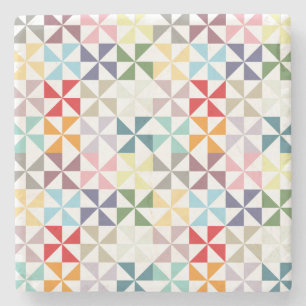 Bunter geometrischer Pinwheel Steinuntersetzer