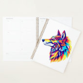 Bunter geometrischer Wolf-Planer Planer (Anzeige)