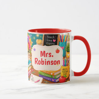 Bunter Geschenk für Lehrer  Tasse