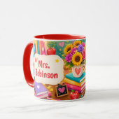 Bunter Geschenk für Lehrer Tasse (Vorderseite Links)