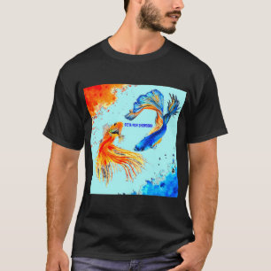 Bunter gestreifter Fisch T-Shirt