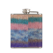 bunter gestrickter Art-Spaßslogan der Streifen Flachmann (Rückseite)