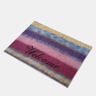 bunter gestrickter einzigartiger Vintager Fußmatte