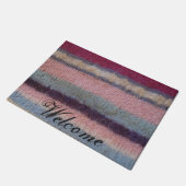 bunter gestrickter Streifenspaß der Retro Art Fußmatte (Schrägansicht)
