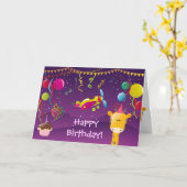 Bunter Giraffen-, Flugzeug-, Kuchen-u. Karte (Gelbe Blume)