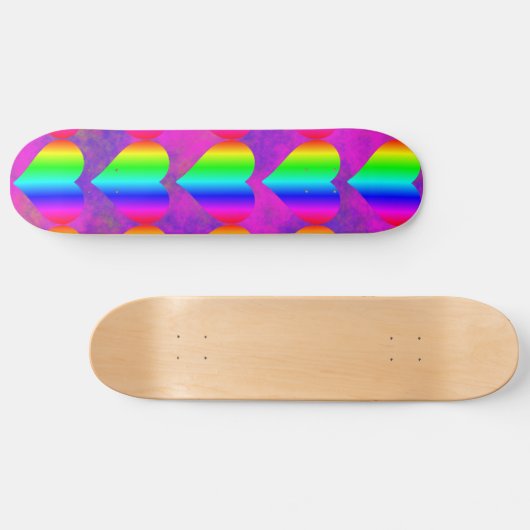 Bunter Girly Regenbogen-Herz-Spaß-jugendlich Skateboard (Horizontal)