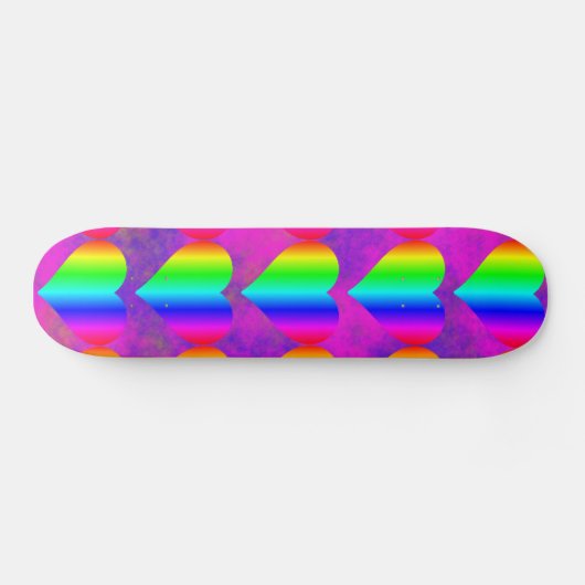 Bunter Girly Regenbogen-Herz-Spaß-jugendlich Skateboard (Horizontal)