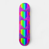 Bunter Girly Regenbogen-Herz-Spaß-jugendlich Skateboard (Vorderseite)