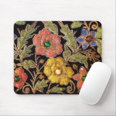 Bunter Glasperlen-Vintager Blumenentwurf Mousepad (Mit Mouse)