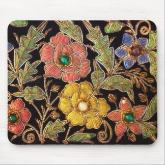 Bunter Glasperlen-Vintager Blumenentwurf Mousepad