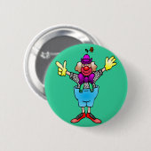 Bunter glücklicher Clown Button (Vorne & Hinten)