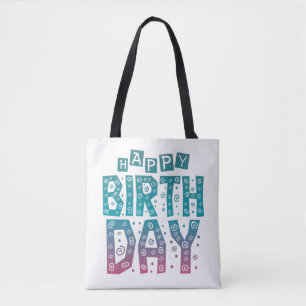 bunter glücklicher Geburtstag für alle Tasche