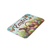 Bunter, glücklicher Osterkorb mit Eiern Badematte (Schrägansicht)