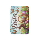Bunter, glücklicher Osterkorb mit Eiern Badematte (Vorderseite Vertikal)