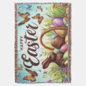 Bunter, glücklicher Osterkorb mit Eiern Decke (Vorderseite Vertikal)
