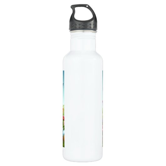 Bunter, glücklicher Osterkorb mit Eiern Edelstahlflasche (Rückseite)