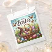 Bunter, glücklicher Osterkorb mit Eiern Geschenktütchen (Ausgeschnitten)