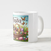 Bunter, glücklicher Osterkorb mit Eiern Jumbo-Tasse (Vorderseite Rechts)