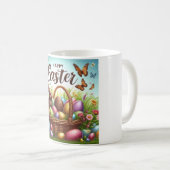 Bunter, glücklicher Osterkorb mit Eiern Kaffeetasse (VorderseiteRechts)