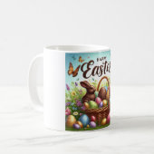 Bunter, glücklicher Osterkorb mit Eiern Kaffeetasse (Vorderseite Links)