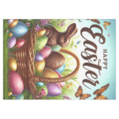 Bunter, glücklicher Osterkorb mit Eiern Tischdecke (Vorderseite (Horizontal))