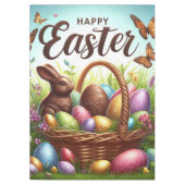 Bunter, glücklicher Osterkorb mit Eiern Tischdecke (Vorderseite)