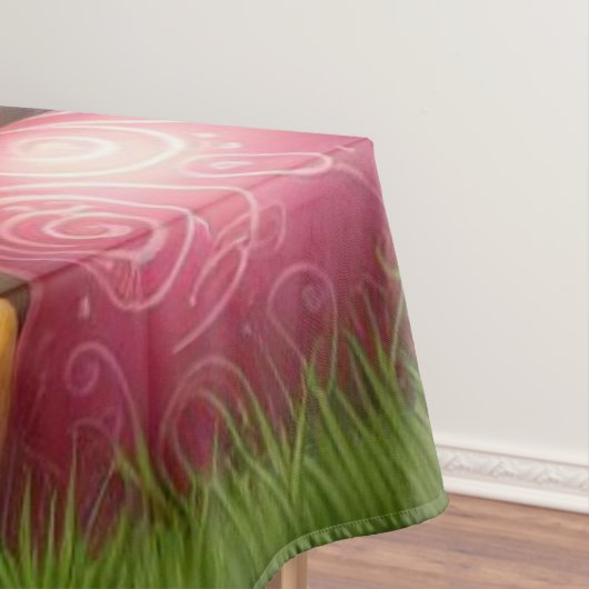 Bunter, glücklicher Osterkorb mit Eiern Tischdecke (Beispiel)