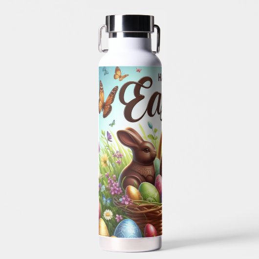 Bunter, glücklicher Osterkorb mit Eiern Trinkflasche (Vorne)