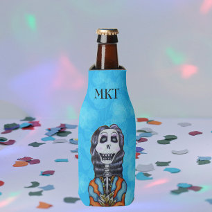 Bunter glücklicher Tag des toten Skeletts Flaschenkühler