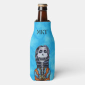 Bunter Glückstag des toten Skeletts Flaschenkühler (Flaschenvorderseite)