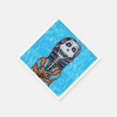 Bunter Glückstag des toten Skeletts Serviette (Ecke)