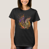 Bunter Glühen-Phoenix-Vogel T-Shirt (Vorderseite)