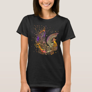 Bunter Glühen-Phoenix-Vogel T-Shirt