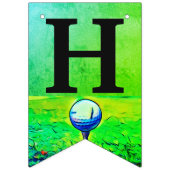 Bunter Golfball trägt alles- Gute zum Wimpelkette (Zweite Fahne)