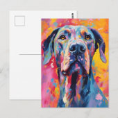 Bunter Great Dane Postkarte (Vorne/Hinten)