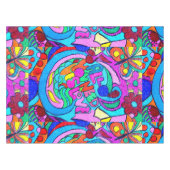 bunter groovy Frieden und Liebe Tischdecke (Vorderseite (Horizontal))