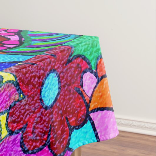 bunter groovy Frieden und Liebe Tischdecke (Beispiel)
