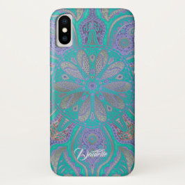 Bunter grüner lila GoldMandala iPhone X Kasten Case-Mate iPhone Hülle
