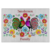 Bunter Hahn Americana Schneidebrett (Vorderseite)