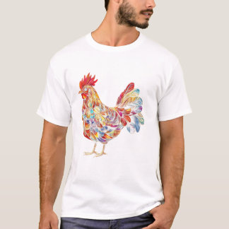 Bunter Hahn Huhn Vogel T-Shirt