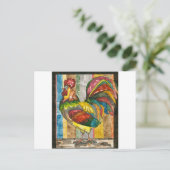 bunter Hahn Postkarte (Stehend Vorderseite)