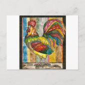 bunter Hahn Postkarte (Vorderseite)