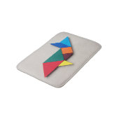Bunter Haifisch Tangram Badematte (Schrägansicht)