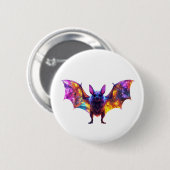 Bunter Halloween-Fledermaus Button (Vorne & Hinten)
