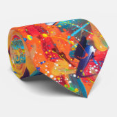 Bunter handgemalter künstlerischer Boho Hipster Krawatte (Gerollt)