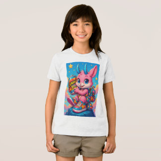 Bunter Häschen-Power-T-Shirt für Kinder Tri-Blend Shirt