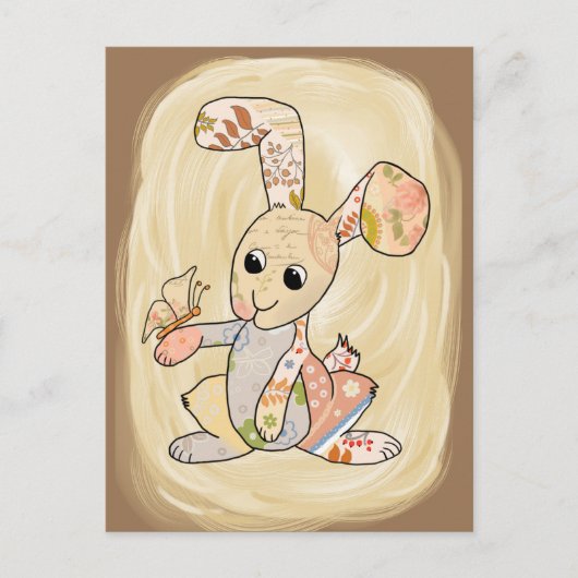 Bunter Hase Postkarte (Vorderseite)