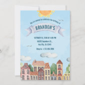 Bunter Hausspass Geburtstag Einladung (Vorderseite)