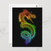 Bunter heftiger Drache Postkarte (Vorne/Hinten)