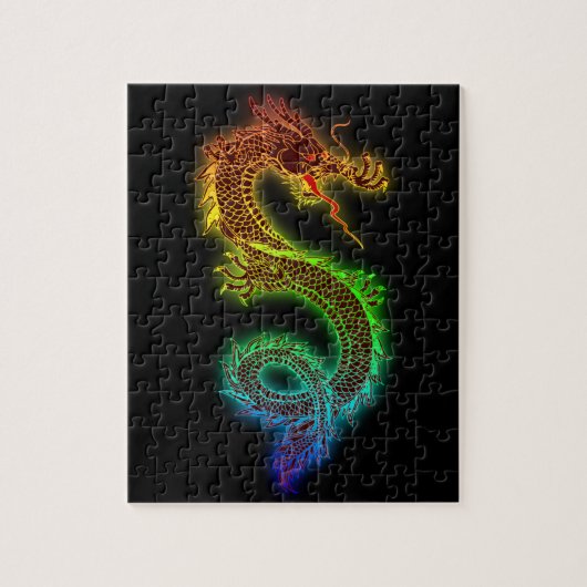 Bunter heftiger Drache Puzzle (Vertikal)